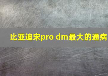 比亚迪宋pro dm最大的通病